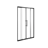 Stuxi Sydney Black 140 cm széles két tolóajtós zuhanyajtó 6 mm vastag vízlepergető biztonsági üveggel, fekete elemekkel, 200 cm magas