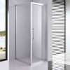 Stuxi Torino 80x90 aszimmetrikus szögletes nyílóajtós zuhanykabin 6 mm vízlepergető biztonsági üveggel, króm elemekkel, 200 cm magas