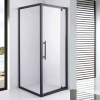 Stuxi Torino Black 90x90 szögletes nyílóajtós zuhanykabin 6 mm vízlepergető biztonsági üveggel, fekete elemekkel, 200 cm magas