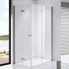 Stuxi Verona Duo 90x120 aszimmetrikus két csuklóajtós zuhanykabin 6 mm vízlepergető üveggel, króm kád, zuhanykabin