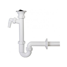 Styron Csőszifon leeresztőszeleppel 32mm, mosógép csatlakozóval, Styron beépíthető gépek kiegészítői