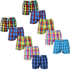 Styx 10PACK férfi bő szárú boxeralsó Styx klasszikus gumipánt többszínű (10A0106) XL