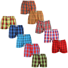 Styx 10PACK férfi bő szárú boxeralsó Styx klasszikus gumipánt többszínű (10A9101135) XL
