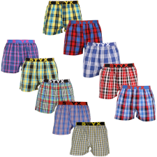 Styx 10PACK férfi bő szárú boxeralsó Styx sportos gumipánt többszínű (10B0901040) L férfi alsó