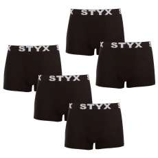 Styx 5PACK Fekete férfi boxeralsó Styx sport gumi (5G960) M