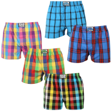 Styx 5PACK férfi bő szárú boxeralsó Styx klasszikus gumipánt többszínű (5A0112456) L férfi alsó