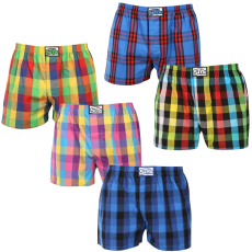 Styx 5PACK férfi bő szárú boxeralsó Styx klasszikus gumipánt többszínű nagyméretű (5E0123456) 3XL