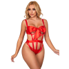 SUBBLIME BODYSTOCKINGS SUBBLIME - érzéki nyitott body piros masnival S/M