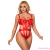 SUBBLIME BODYSTOCKINGS SUBBLIME - érzéki nyitott body piros masnival S/M