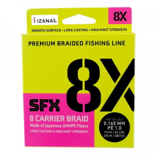 Sufix SFX 8 Carrier Braid Hot Yellow 135m fonott zsinór - 0,10mm 10kg horgászzsinór