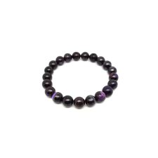  Sugilit Karkötő - 10mm Gyöngyök - Ezüst/Bőr karkötő