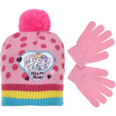 Sun city My little pony pink sapka-kesztyű szett