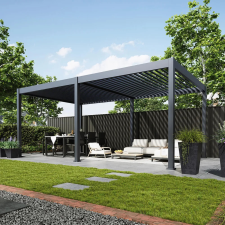 SUN DELUX Motoros 3,6x6 m antracit terasz pergola kerti bútor