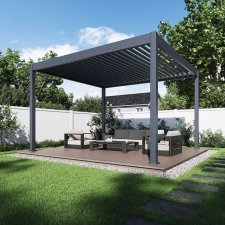  SUN DELUXE Motoros+LED 3.6x4 m antracit terasz pergola kerti tárolás
