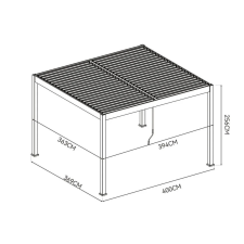  SUN ELEGANCE DUO 3,6x4 m antracit terasz pergola kerti bútor