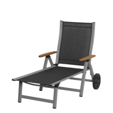 SUN GARDEN ASS COMFORT állítható, alumínium kerti nyugágy – ezüst/fekete () kerti bútor