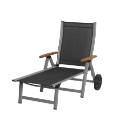SUN GARDEN ASS COMFORT állítható, alumínium kerti nyugágy - ezüst/fekete () kerti bútor