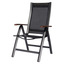 sun garden ASS COMFORT összecsukható, exkluzív fém kerti szék - antracit/fekete 67/201 kerti bútor