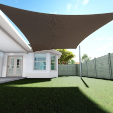 SunGarden Napvitorla - árnyékoló teraszra, négyszög alakú 4x6 m Kávé színben - HDPE anyagból kerti bútor