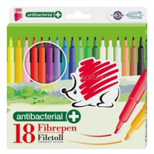 Süni ICO 300 antibakteriális 18db-os vegyes színű d18 rostirón készlet (SÜNI_9580122000) filctoll, marker