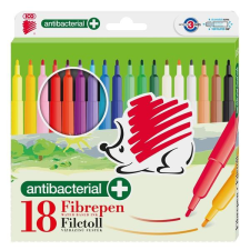 Süni ICO Süni 300 antibakteriális 18db-os vegyes színű d18 rostirón készlet filctoll, marker
