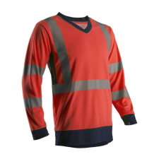  SUNO HI-VIZ PIROS HOSSZÚ UJJÚ PÓLÓ_2XL láthatósági ruházat