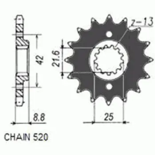 SunStar hajtólánckerék SUNF333-17 Sunstar Erőátviteli alkatrészek Láncok, lánckerekek, láncszettek Első lánckerekek egyéb motorkerékpár alkatrész