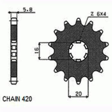 SunStar SUNF104-14 első lánckerék Sunstar Erőátviteli alkatrész Lánc, lánckerék, láncszett Első lánckerék egyéb motorkerékpár alkatrész