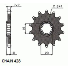 SunStar SUNF227-14 első lánckerék Sunstar Erőátviteli alkatrészek Láncok, lánckerekek, láncszettek Első lánckerekek egyéb motorkerékpár alkatrész