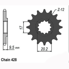 SunStar SUNF233-13 első lánckerék Sunstar Erőátviteli alkatrész Lánc, lánckerék, láncszett Első lánckerék egyéb motorkerékpár alkatrész