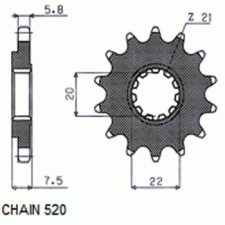 SunStar SUNF312-14 első lánckerék Sunstar Erőátviteli alkatrész Lánc, lánckerék, láncszett Első lánckerék egyéb motorkerékpár alkatrész