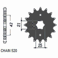 SunStar SUNF315-16 első lánckerék Sunstar Erőátviteli alkatrész Lánc, lánckerék, láncszett Első lánckerék egyéb motorkerékpár alkatrész