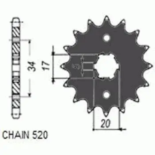 SunStar SUNF339-16 első lánckerék Sunstar Erőátviteli alkatrészek Láncok, lánckerekek, láncszettek Első lánckerekek egyéb motorkerékpár alkatrész