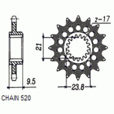 SunStar SUNF347-15 első lánckerék Sunstar Erőátviteli alkatrész Lánc, lánckerék, láncszett Első lánckerék egyéb motorkerékpár alkatrész