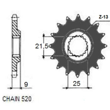 SunStar SUNF378-14 első lánckerék Sunstar Erőátviteli alkatrész Lánc, lánckerék, láncszett Első lánckerék egyéb motorkerékpár alkatrész