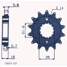 SunStar SUNF380-13 Első lánckerék Sunstar Erőátviteli alkatrészek Láncok, lánckerekek, láncszettek Első lánckerekek egyéb motorkerékpár alkatrész