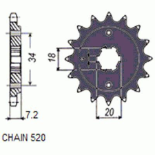SunStar SUNF390-14 első lánckerék Sunstar Erőátviteli alkatrész Lánc, lánckerék, láncszett Első lánckerék egyéb motorkerékpár alkatrész