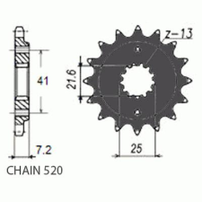 SunStar SUNF396-15 első lánckerék Sunstar Erőátviteli alkatrész Lánc, lánckerék, láncszett Első lánckerék egyéb motorkerékpár alkatrész