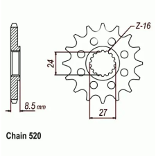 SunStar SUNF3B3-17 első lánckerék Sunstar Erőátviteli alkatrészek Láncok, lánckerekek, láncszettek Első lánckerekek egyéb motorkerékpár alkatrész
