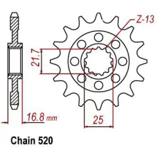 SunStar SUNF3D4-16 első lánckerék Sunstar  Erőátviteli alkatrészek Láncok, lánckerekek, láncszettek Első lánckerekek egyéb motorkerékpár alkatrész