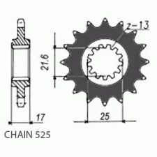 SunStar SUNF408-15 első lánckerék Sunstar Erőátviteli alkatrészek Láncok, lánckerekek, láncszettek Első lánckerekek egyéb motorkerékpár alkatrész