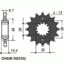 SunStar SUNF512-17 első lánckerék Sunstar Erőátviteli alkatrész Lánc, lánckerék, láncszett Első lánckerék egyéb motorkerékpár alkatrész
