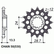 SunStar SUNF556-17 első lánckerék Sunstar Erőátviteli alkatrész Lánc, lánckerék, láncszett Első lánckerék egyéb motorkerékpár alkatrész
