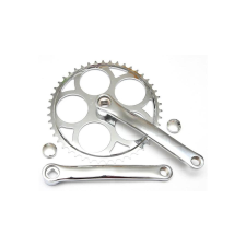 Suntour City négyszögtengelyes single speed hajtómű, 46T, 170mm, 1/8", acél, krómozott kerékpár hajtómű