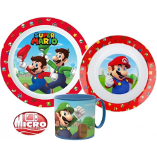 Super Mario étkészlet, műanyag szett babaétkészlet