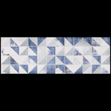 Superceramica Egyna 20x60cm kék-fehér geometrikus mintás matt dekorcsempe csempe