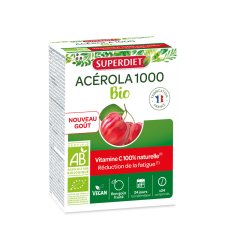  Superdiet Bio Acerola 1000mg +C rágótabletta 24x vitamin és táplálékkiegészítő