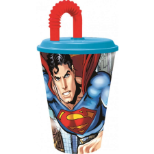 Superman Superman szívószálas pohár, műanyag 430 ml party kellék
