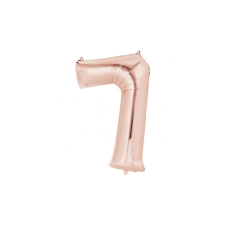  SuperShape - rosegold 7-es szám fólia lufi party kellék