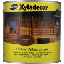 Supralux vékonylazúr Xyladecor Classic 2,5 l vöröses teak favédőszer és lazúr